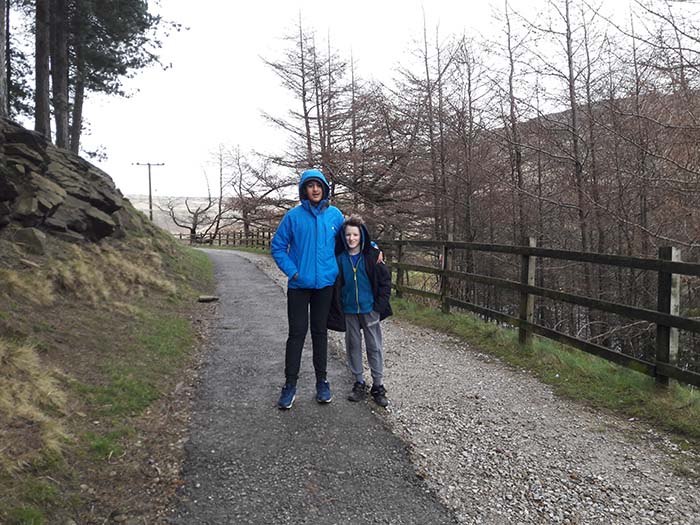 Bright Futures School - Sahil and Henry in the wind at Dovestone